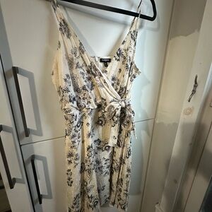 Lipsy Cream and Black Floral Mini Dress